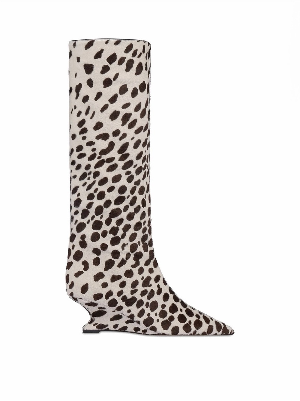 Paris Texas Black & Cream Dalmatian-Spot Over-the-Knee Boots